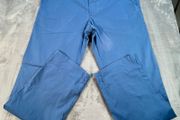 Meyer Mens Trousers Roma W38 L32 Blue Cotton Straight Zip Fly
