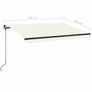 Manual Retractable Awning with LED 350x250 cm Cream Image 3