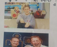 Signed photograph of Zig and Zag with presenter Ian Dempsey