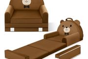 Kids Sofa Bed, 2-in-1 Kids Folding Chair, 150cm Soft Crystal Velvet Toddlers Sofa Bed for Bedroom Livingroom, Playroom, Birthday Gift for Boys Girls