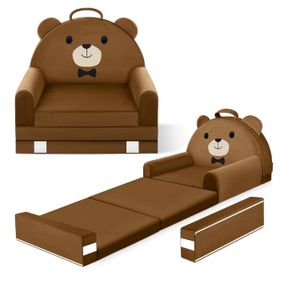 Kids Sofa Bed, 2-in-1 Kids Folding Chair, 150cm Soft Crystal Velvet Toddlers Sofa Bed for Bedroom Livingroom, Playroom, Birthday Gift for Boys Girls