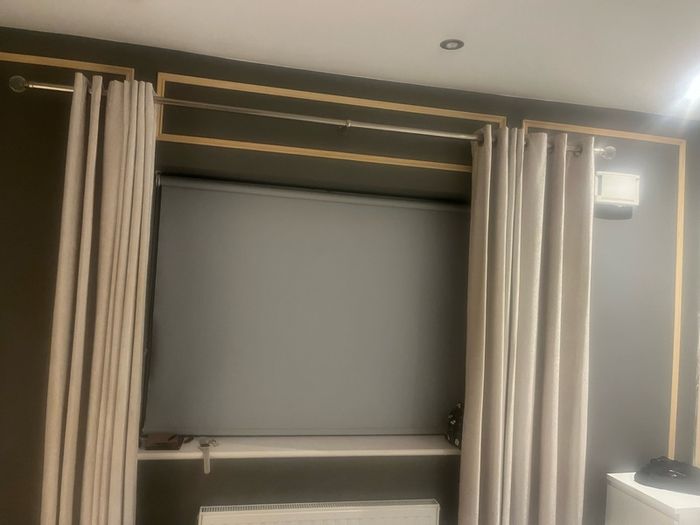 Grey roller black out blind width 150cm