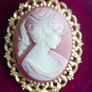 Vintage Cameo Carved  Gold tone Pin Brooch Image 3