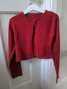 Girls red Christmas cardigan