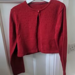 Girls red Christmas cardigan