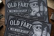 Old fart novelty metal business cards set of two