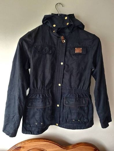 Diesel waxed style parka coat size small pit to pit 18" Navy Cotton/polyester In excellent condition