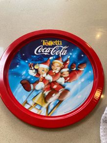 Coca Cola Christmas Metal tray rare Elf version