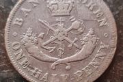 1854 Bank of Upper Canada One Half Penny Token
