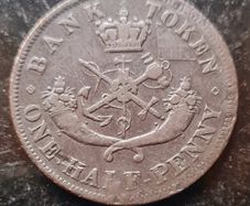 1854 Bank of Upper Canada One Half Penny Token