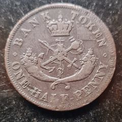 1854 Bank of Upper Canada One Half Penny Token