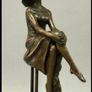 Lady On A Stool - Bronze, Signed Image 6