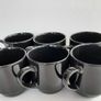 6 new black stackable mugs Image 2