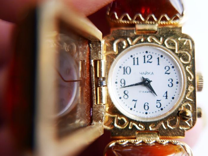 Vintage womens amber cocktail watch. Russian Watch Ladies CHAIKA