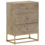Chest of Drawers 55x30x76 cm Solid Wood Mango and Iron Image 2