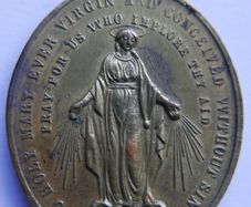 Antique Large 1,8" catholic Saint Mary religious pendant