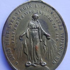 Antique Large 1,8" catholic Saint Mary religious pendant