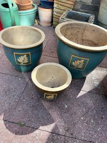 Free out door  flower ceramic  pots - Green
