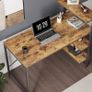 FREE SHIPPING Small Computer Desk with Shelves 100x50x98 cm, Home Office Desk, Study Writing Office Table, 4 Tier Shelf, Brown Image 3