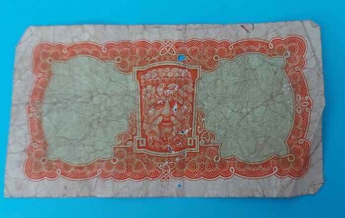 Irish 1966 Lavery ten shilling banknote in used condition
