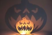 Halloween Tea Light Garden Lantern Wooden Indoor outdoor decor Pumpkin Candle Holder