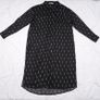 Sofie Schnoor Black Sheer Lightning Bolt Pattern Long Sleeve Midi Shirt Dress Size M Image 10