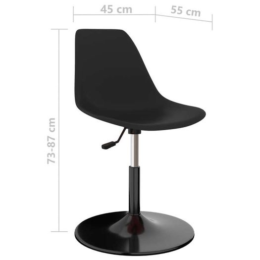 Swivel Dining Chairs 6 pcs Black PP