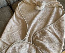 Grey Baby Towel with Elephant Hood - Perfect for Bath Time!