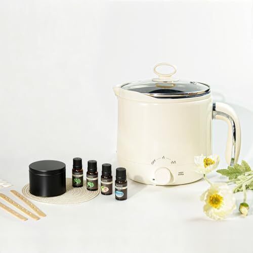 Scented Candle Making Kit with Electric Wax Melter, Candle Making Supplies for Adults Beginners, DIY Craft Tools to Make Your Own Including Dye, Essential Oil, Soy Wax, Wicks, Candle Jars