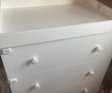 White baby changing unit