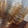 Fabulous Set of Four Vintage Retro Mid-Century-Modern Tumblers with Gilt Banding and a Lovely Unusual Shape, Unknown Maker but Likely from Bohemia or Czechoslovakia Image 5