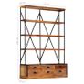 4-Tier Bookcase with 6 Drawers 122x36x181 cm Solid Mango Wood Image 8