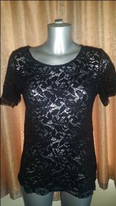 Black lace classy top Awear size UK12 EUR40 Postage included