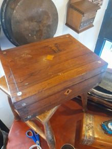 Victorian Walnut Inlaid Writing Slope