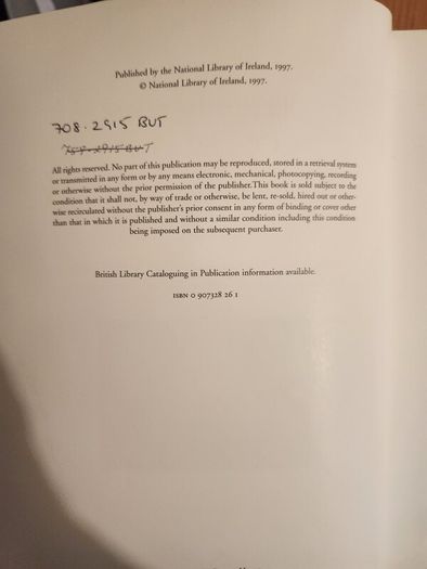 The Brocas Collection. An Illustrated Selective Catalogue 0f Original Watercolours, Prints, And Drawings In The National Museum Of Ireland.  By Patricia Butler. First Edition Large Volume Paperback In Good Condition.