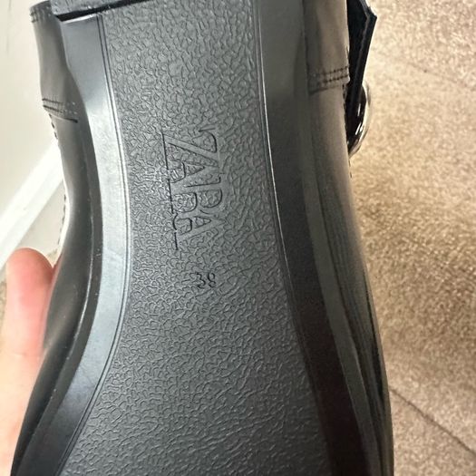 New Zara Black Buckle Shoes UK6