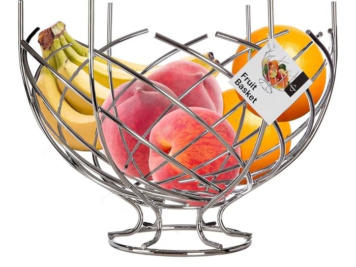 Large Chrome Fruit Basket