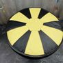 Retro vintage vinyl footstool on turned legs c1960 Image 2