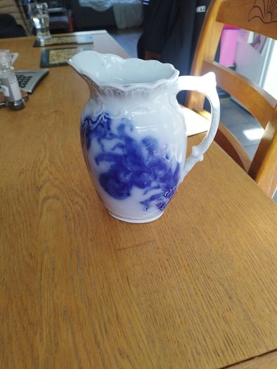 Blue and white