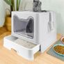 Top Entry Cat Litter Box with Lid Foldable Large Kitty Litter Boxes Cats Toilet Including Plastic Scoop Image 4