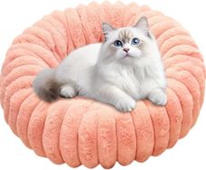 Small Dog Bed, Cat Bed, Washable Pet Soft Plush Calming Anti-Anxiety Donut Sofa with Anti-Slip Bottom for Dogs, Cats, Kittens and Puppies