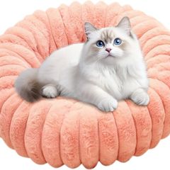 Small Dog Bed, Cat Bed, Washable Pet Soft Plush Calming Anti-Anxiety Donut Sofa with Anti-Slip Bottom for Dogs, Cats, Kittens and Puppies