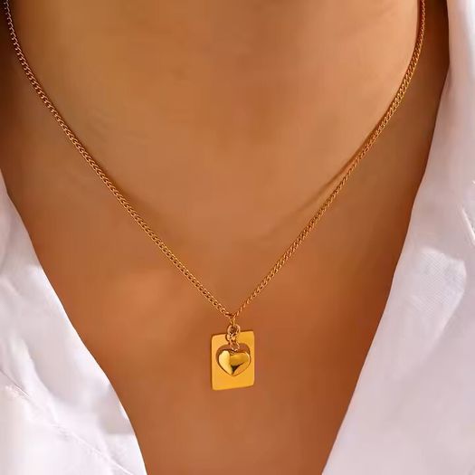 The Delicate Heart Charm Necklace A Graceful Symbol of Love Custom Engraving
