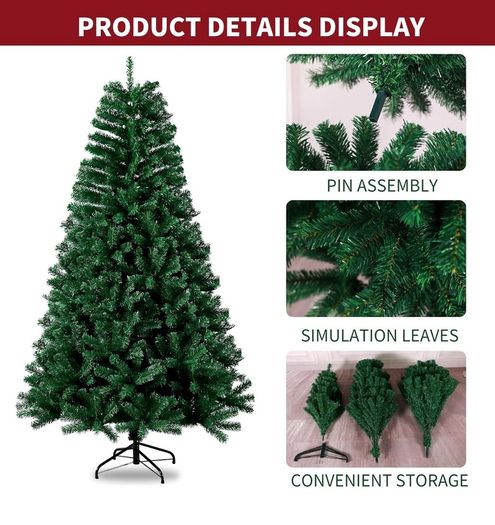 7ft Premium Christmas Tree 1432 Branch Tips Green Xmas Trees Bushy Artificial Christmas Tree Pine Tree with Metal Stand Easy to Assemble Realistic Spruce Branches Christmas Tree for Indoor and Outdoor