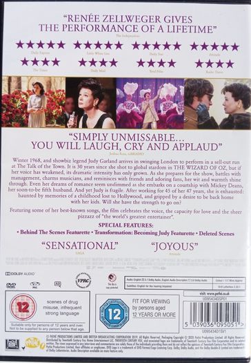Judy [2019] Renee Zellweger, Jessie Buckley, Finn Wittrock, Rufus Sewell & Michael Gambon [DVD Movie] Academy Award Winner