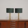 Vintage Pair of Cylindircal Brass Table Lamps B-010 by Bergboms, 1960s Image 5