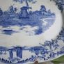 Large Antique Delft Pottery Platter,  Vintage Serving Plate in Blue and White,  Collectable China and Ceramics 16" x 11,5" Image 4