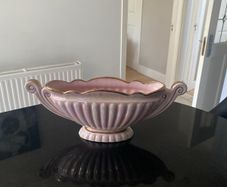 Large Sadler art Deco style  "Majestic" Pink Lustre Ware Gondola Mantle Vase