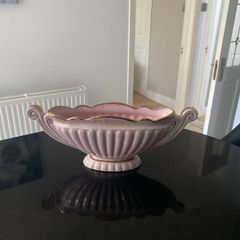 Large Sadler art Deco style  "Majestic" Pink Lustre Ware Gondola Mantle Vase