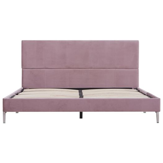 Bed Frame Pink Fabric 150x200 cm